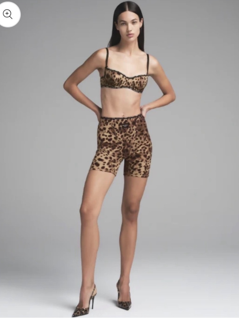 DOLCE&GABBANA X SKIMS COTTON RIB BOXER LIMITED EDITION: LEOPARD SMALL